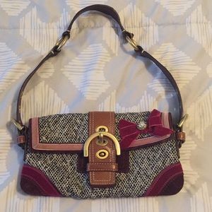 Coach tweed and suede handbag